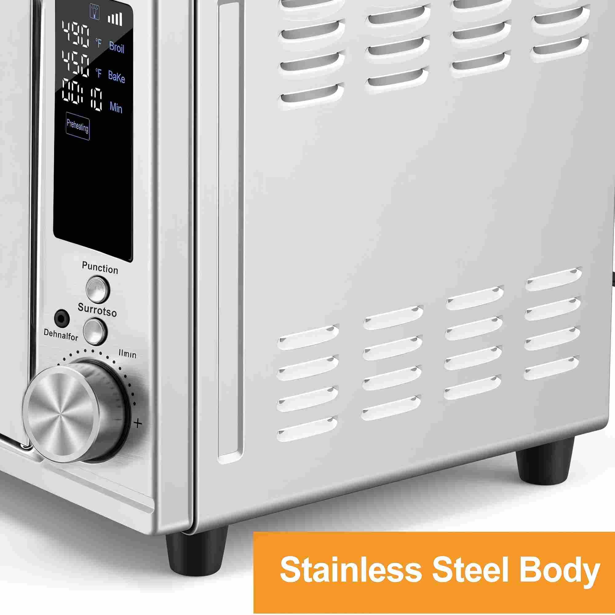 VANECL French Door Air Fryer Toaster Oven Combo, 29.6QT Extra Large Countertop Convection Oven, 12 Cooking Presets, Stainless Steel