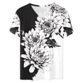 thumbnail image 4 of Blusas de Manga Corta para las Mujeres Impresión de Verano V-Cuello Blusa de Manga Corta, Poliéster Casual Top para las Mujeres, Lavado a Mano Toda la Temporada, 4 of 4