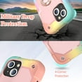 thumbnail image 4 of SUPNICE Shockproof Cell Phone Case with 360° Rotating Ring Kickstand for iPhone 15, Rainbow Pink, 4 of 8