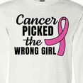 thumbnail image 4 of Inktastic Breast Cancer Awareness Cancer Picked the Wrong Girl Long Sleeve T-Shirt, 4 of 5