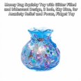 thumbnail image 2 of Money Bag Squishy Toy with Glitter Filled and Iridescent Design, 3 Inch, Sky Blue, for Relaxation Relief and Focus, Squeeze Toy, 2 of 3