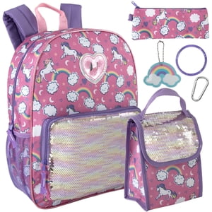 Trailmaker 6-in-1 Backpack Set, Sparkle Unicorns, Blue