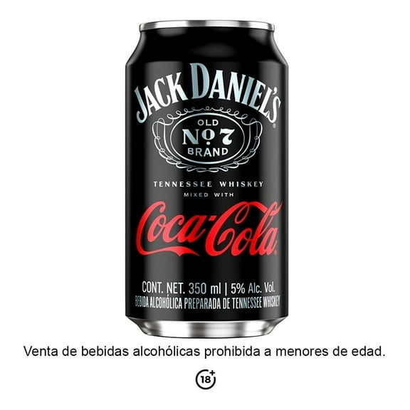 Bebida alcohólica preparada Jack Daniel's Coca Cola original 350 ml