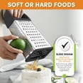 thumbnail image 6 of Behome Cheese Grater with Container, 4-Side Stainless Steel Cheese Shredder & Vegetable Chopper with Slip Resistant Handle, Box Grater for Fruit, Vegetables, Ginger, 6 of 8