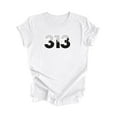 thumbnail image 1 of 313 Detroit Michigan USA Code Régional Skyline de la Ville Cadeau - T-Shirt Unisexe - Inspired X, 1 of 1