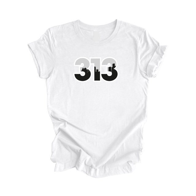 313 Detroit Michigan USA Code Régional Skyline de la Ville Cadeau - T-Shirt Unisexe - Inspired X
