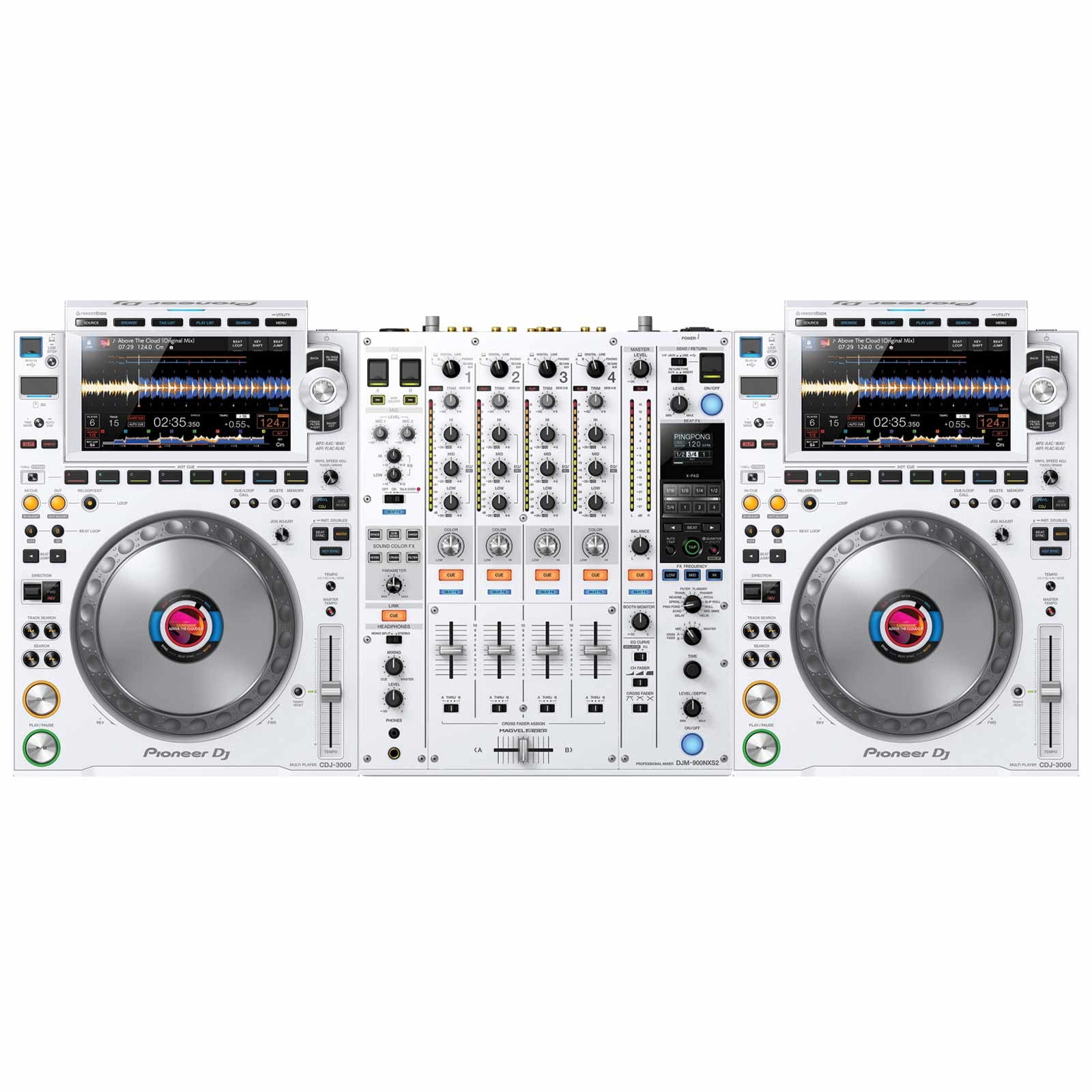 2 Pioneer Dj Cdj 3000 White Flagship Pro Dj Multi Players With Limited Edition White Djm 900nxs2 4 Channel Digital Pro Dj Mixer Package Walmart Com
