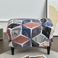 thumbnail image 3 of Dowbom Stretch Ottoman Cover,Printed Rectangle Ottoman Slipcover with Elastic Bottom Furniture Protector Removable Washable Anti-Slip Soft Footrest Footstool Protector for Living Room-D, 3 of 8