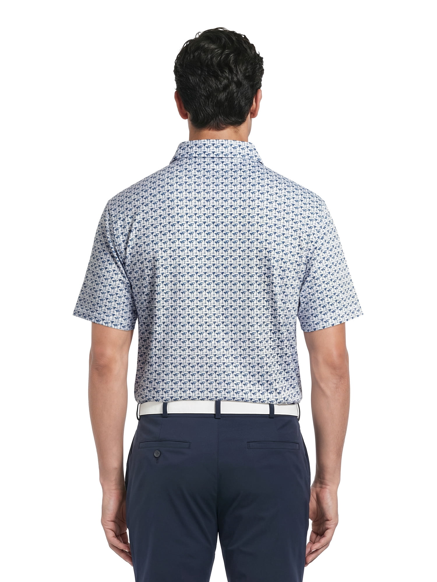 Ben Hogan Performance Men’s & Big Men's All-Over Martini Print Short Sleeve Golf Polo Shirt, Sizes S-4XLT
