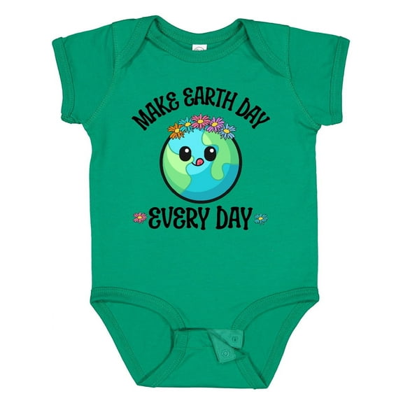 Inktastic Make Earth Day Every Day 2024 Girls Baby Bodysuit