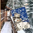thumbnail image 2 of SM-XLHN Let It Snow Snowflake Snowman Christmas House Flag 28x40 Inch Double Sided, Black Winter Holiday Yard Outdoor Decorative Flag, 2 of 6