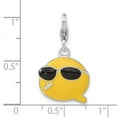 thumbnail image 2 of 925 Sterling Silver Fancy Lobster Closure Enameled Smiley Face Teen With Sunglasses W-Lobster Clasp Charm 25.5x14.75mm W, 2 of 2