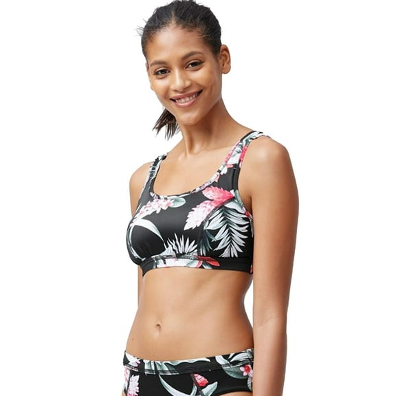 Tommy Bahama Reversible IslandActive Bikini Bra, Ginger Flowers, M