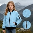 thumbnail image 2 of yardsong Girls Bomber Jacket Lightweight Stand Collar Casual Windbreaker Coat Fall Zip Up Jackets Outwear with Pockets 5 Years, 2 of 9