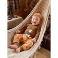thumbnail image 6 of RUINIXCW Western Baby Boy Cowboy Outfit My First Rodeo Newborn Baby Boy Hospital Coming Home Clothes Infant Highland Cow Print Long Sleeve Romper and Pants Hat Set, 6 of 8