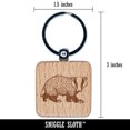 thumbnail image 2 of Curious Badger Square Keychain Charm Tag - Engraved Wood, 2 of 6