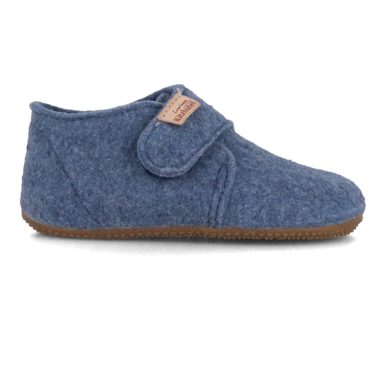LIVING KITZB&Uuml;HEL Kids 'Velcro Felt Slippers', media blue