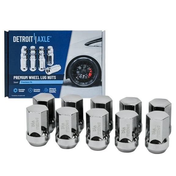 Detroit Axle - 9/16"-18 Chrome Acorn Wheel Lug Nuts Replacement for 2006-2008 Dodge Ram 1500 1.65" Length