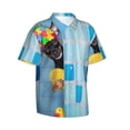 thumbnail image 2 of Bixox Men's Hawaiian Shirts Men's Prague Ratter Dog in Bathtub Print Short-Sleeve Shirt-Medium, 2 of 8
