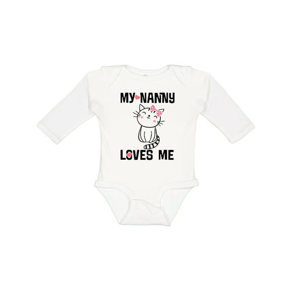 Inktastic My Nanny Loves Me Girl Grandchild Girls Long Sleeve Baby Bodysuit
