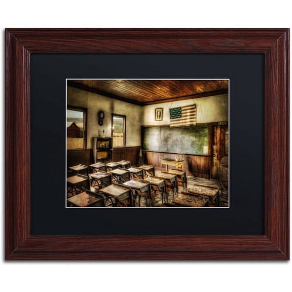 Trademark Fine Art "One Room School" Canvas Art by Lois Bryan, Black Mat, Wood Frame
