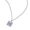 thumbnail image 5 of 6 Carat June Birthstone Necklace Alexandrite Pendant Princess Cut Purple CZ 925 Sterling Silver Jewelry Women Birthday Xmas Mother's Day Gift Juwaliy, 5 of 7