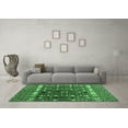 thumbnail image 3 of Ahgly Company Indoor Round Abstract Emerald Green Modern Area Rugs, 3' Round, 3 of 4