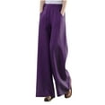thumbnail image 2 of Aloohaidyvio Pants ,Womens Casual Loose Pants High Waist Side Drawstring Belt Wide Leg Pants, 2 of 6