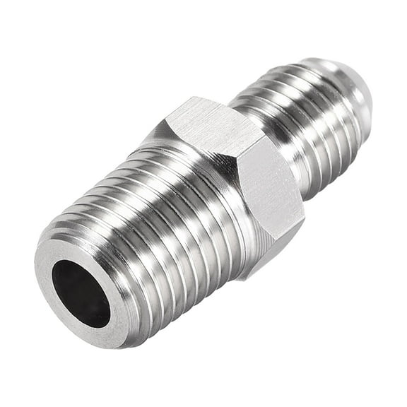 Hex Nipple, 1/4 NPT x 7/16-20UNF 304 Stainless Steel Pipe Tube Fitting