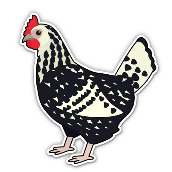 Hen Chicken Backyard Country Farm - 3" Vinyl Sticker - For Car Laptop Water Bottle Phone - Waterproof Decal
