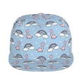 thumbnail image 2 of Daiia Rainbow Dinosaur print Flat Bill Hats Flat Brim Trucker Cap Baseball Cap Adjustable Classic Low Profile Hat Unconstructed Plain Cap, 2 of 9
