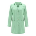thumbnail image 4 of BLOCLOALO Long Sleeve Cardigan Button Up Sweaters Fashionable and Casual Solid Color Button Tie Pocket Cardigan Jacket Collared Shirts Office Cardigan Boyfriend Sweaters for Women Mint Green S, 4 of 8