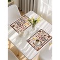 thumbnail image 5 of Farmhouse Coffee Time Placemats Set of 4, Vintage Gnomes Desserts Khaki Plaid Placemats for Dining Table, Place Mats for Kitchen Tabletop, Waterproof Wipeable Dining Table Mats Set, 5 of 9