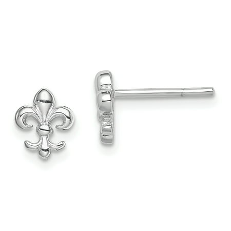 Fleur De Lis Designer Earrings 925 Sterling Silver Fleur De Lis Post Stud Earrings Ball Button Gifts For Women For Her ()