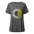 thumbnail image 2 of Mode Femme Décontractée Imprimé Col Rond T-shirt Manches Courtes Ample Blouse Pull, 2 of 5
