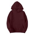 thumbnail image 4 of Wyobmus 2PC Womens Drawstring Hoodies Plus Size Sweatshirt Long Sleeve Hoodie Pullover Blouses Loose Fitting Tees Fashion Clothing Sweatshirts D-Burgundy, 4 of 4