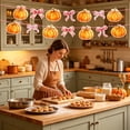 thumbnail image 4 of Bow Pumpkin Themed Bunting Banner 14 Pcs – Fall Thanksgiving Party Hanging Flag Thick Cardstock, Festive Atmosphere Setup, 4 of 6