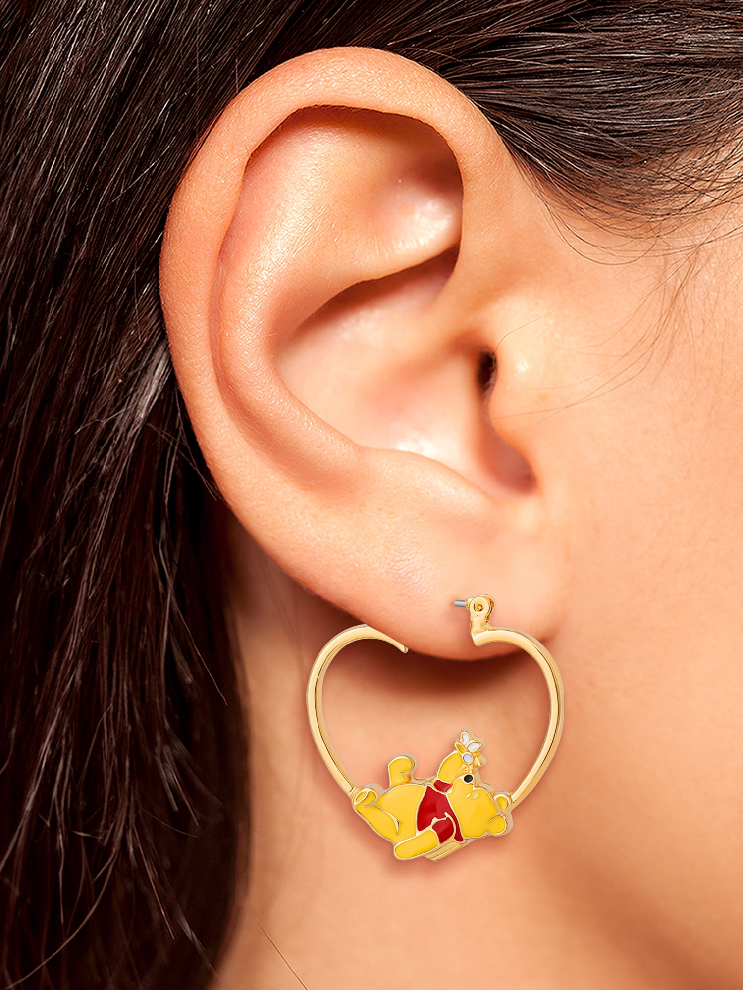 Disney Winnie the Pooh Hoop Earrings with Classic Style