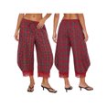 thumbnail image 2 of LMLYSoH Women Retro Plaid Pants with Lace Trim Drawstring Lantern Leg Cropped Pants, 2 of 9