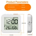thumbnail image 3 of Wosthever Temporizador de reloj con pantalla de temperatura, recordatorios temporizados, medidor de temperatura y humedad, reloj despertador Electrodomésticos blanco, 3 of 6