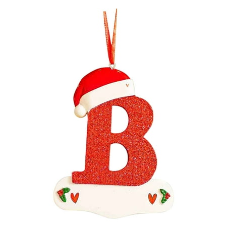 

Honeeladyy Clearance Christmas Little Red Hat Letter Pendant DIY Writable Name 26 Letter Pendant