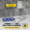 thumbnail image 3 of Scosche PowerVolt 32W USB-C + USB-A Certified Fast Charging PD3.0 White Wall Charger for Smartphones, 3 of 9