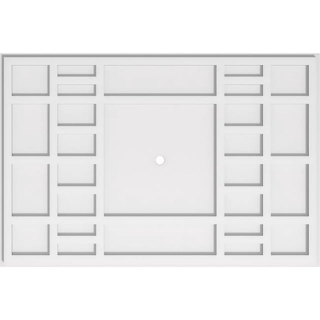 Ekena Millwork CMP36X24BX-01000 1 in. ID x 12.5 in. Rectangle Beaux Architectural Grade PVC Contemporary Ceiling Medallion