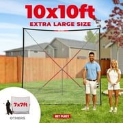 Golf Practice Net Hitting Net 10ft - Home Driving Range, Swing Training Aids, Big Size Auto Ball Return, Portable, Black