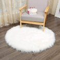 thumbnail image 4 of Tatum88 Faux Fur Rug, Imitation Fluffy Fleece Area Non-Slip Rug Yoga Mat for Living Room Bedroom Sofa Floor Mat (White Round, 45 x 45cm), 4 of 5