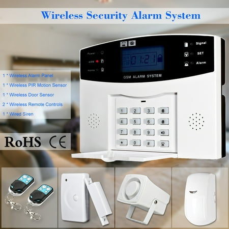 Wireless GSM SMS Home Burglar Security Alarm System Detector Sensor Kit Phone App Remote Control 433MHz