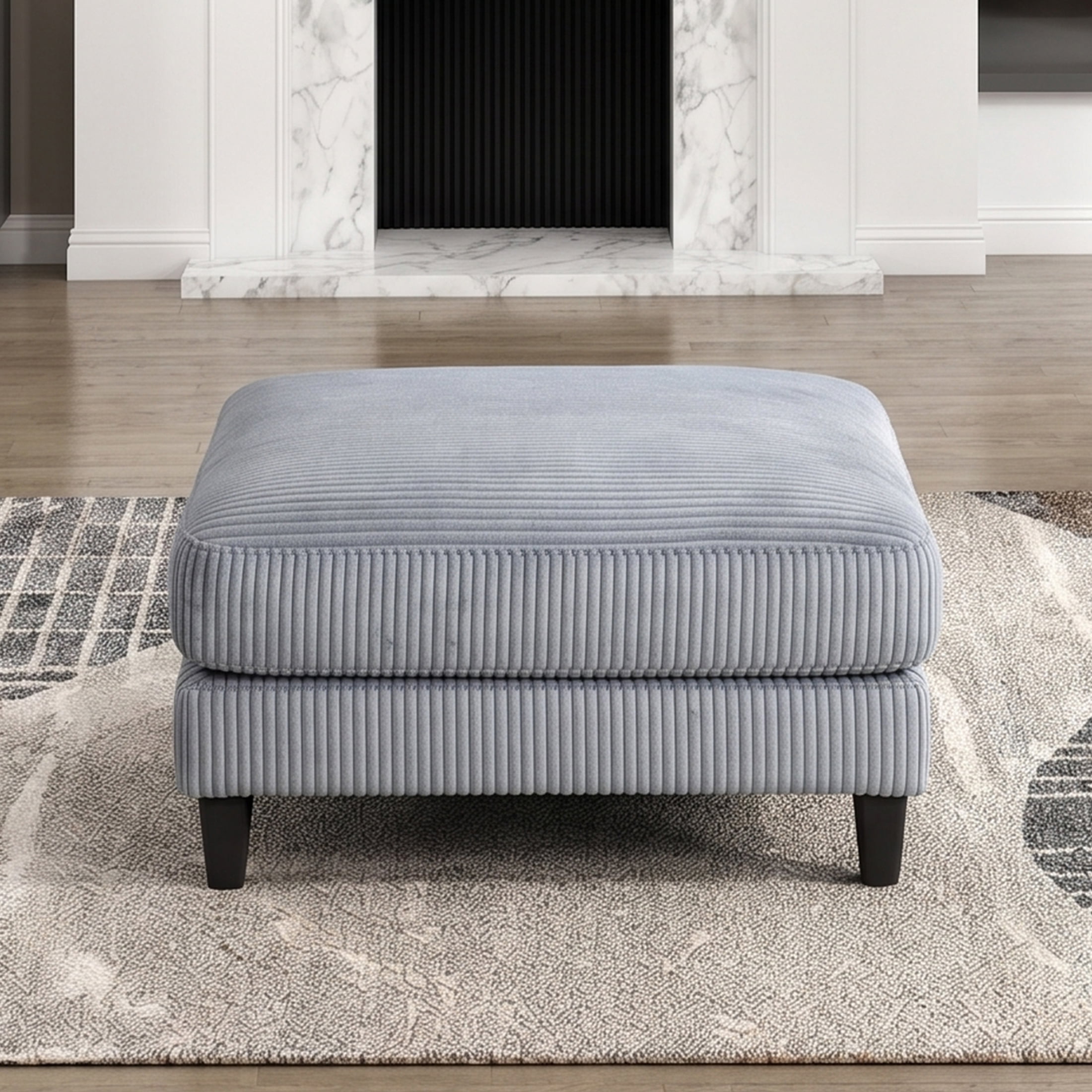 OakvillePark Caden Corduroy Ottoman, Gray