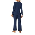 thumbnail image 3 of INSPIRAR CHIC Camiseta de Pijama de Manga Larga con Cuello en V y Pantalones Largos de Dormir en Color Marino Talla S, 3 of 5