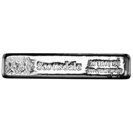 20 oz .999 Silver Bar - Scottsdale Mint CL20 Silver Bullion Bar