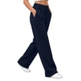 thumbnail image 6 of Liuinsasek Women's Winnter Casual Comfortable Outdoor Sports Pants Solid Color High Waisted Loose With Drawstring And Pocket Pants Straight Leg Sweat Pants, 6 of 10
